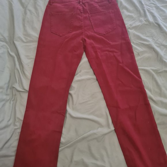Bird Keepers Red Boyfriend Jeans Size 12 - Picture 3 of 4